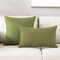 Decorative 100% Cotton Canvas Square Solid Toss Pillowcase Cushion Cover Pillow Cover with Hidden Zipper Closure Only Cover No Insert - Olive Green 18"x18"(45x45cm)
